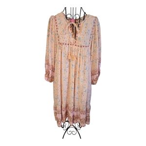 NWOT IN LOOM Vintage Boho Midi Floral Romantic Ruffle Dress